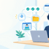 Google Workspaceの登録手順を進める個人事業主のイラスト