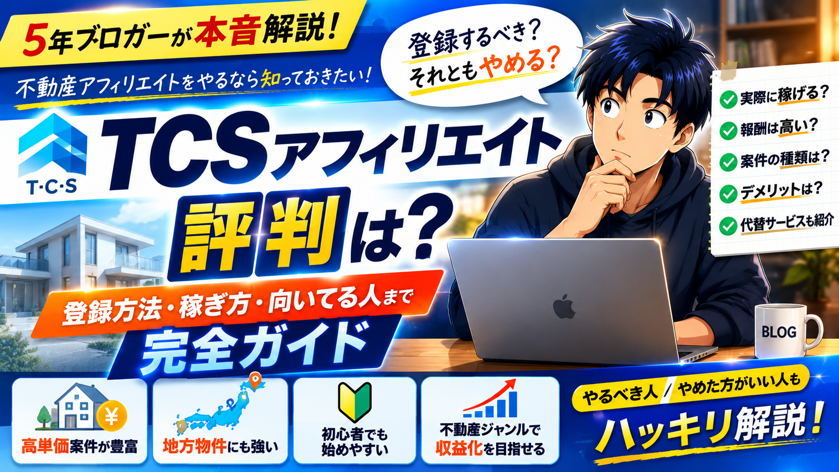 TCSアフィリエイトの評判は？登録方法・稼ぎ方・やめた方がいい人を5年ブロガーが本音解説