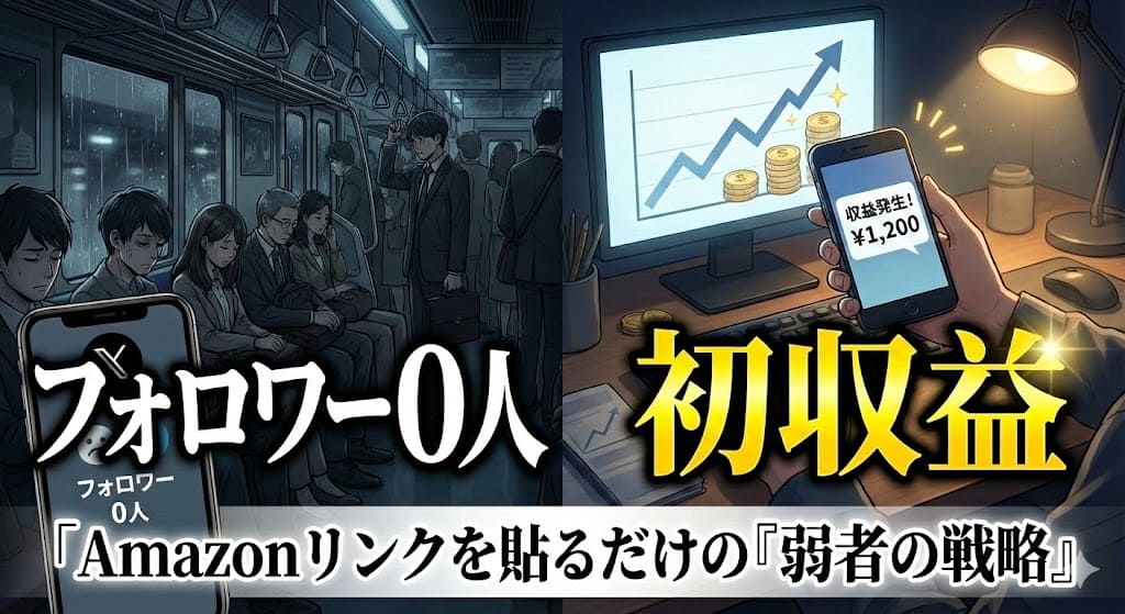【2026年版】フォロワー2桁でも稼げる？X×Amazonアフィリエイト「弱者の生存戦略」