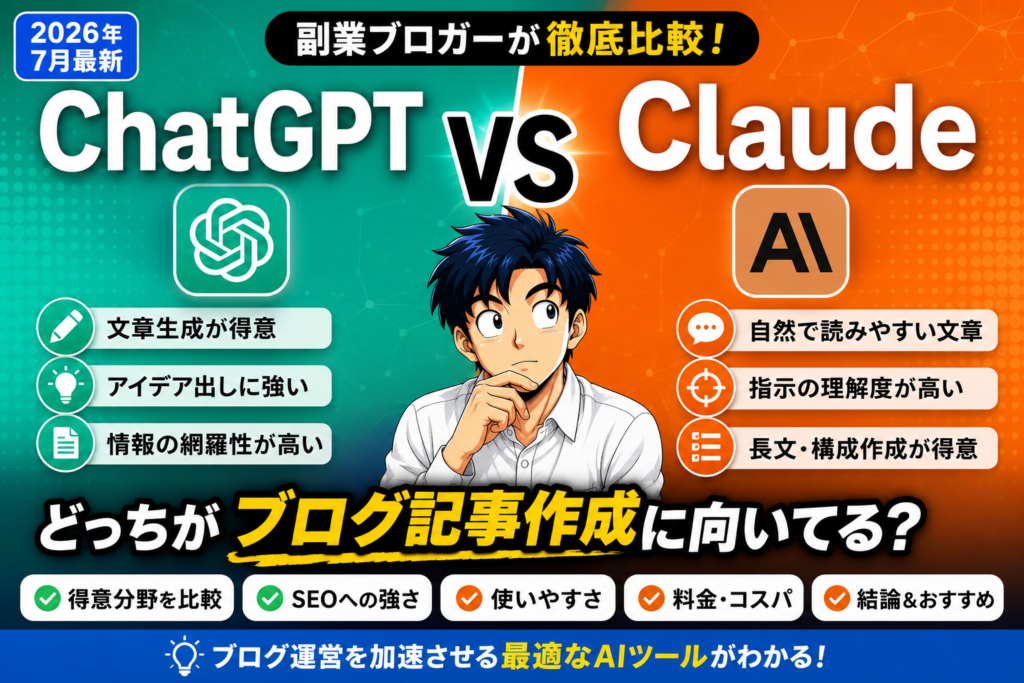 ChatGPTとClaudeどっちがブログ記事作成に向いてる？副業ブロガーが徹底比較