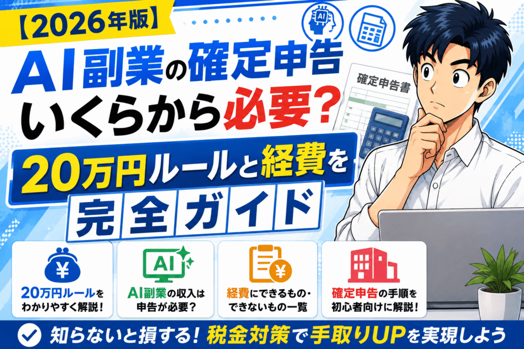 【2026年版】AI副業の確定申告はいくらから必要？20万円ルールと経費を完全ガイド